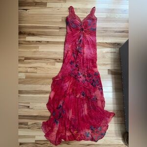 Alberto Makali Silk Vibrant High Low Dress